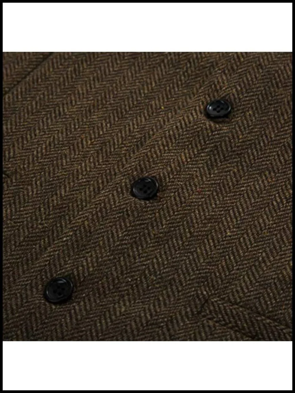 Men's Herringbone Tweed Suit Vest Wool Blend Casual Waistcoat